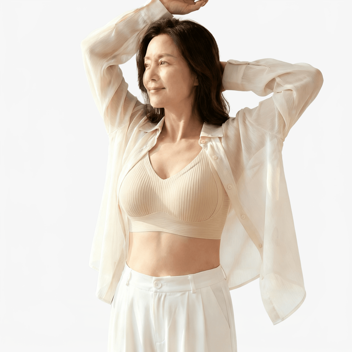 Veluna – 3D Lift Wireless Bra for All Day Comfort Beige