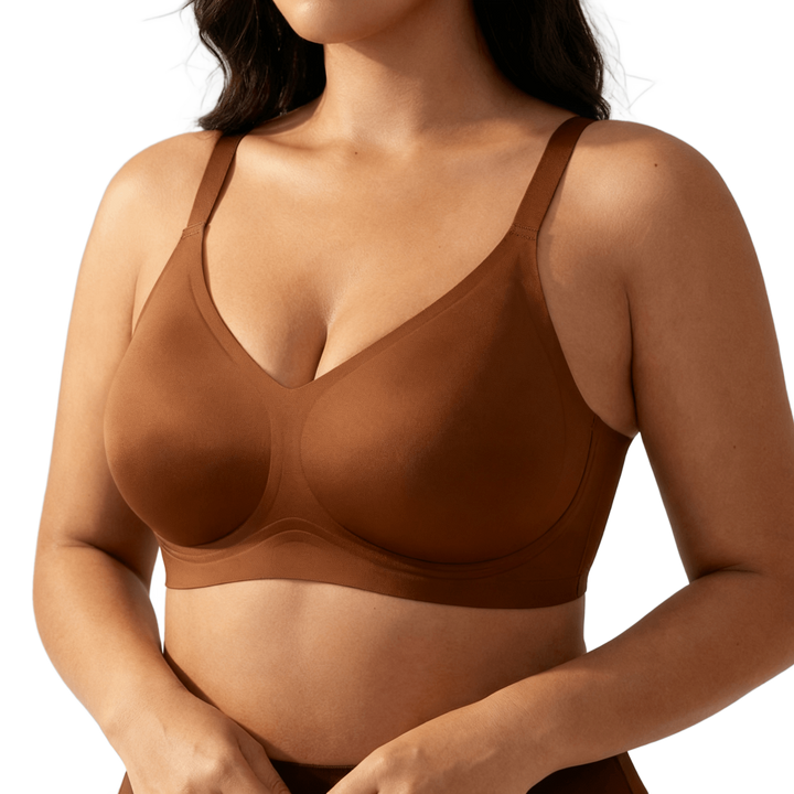 Veluna – Wireless Jelly Strip Bra for All Day Comfort Brown / S / 1 piece