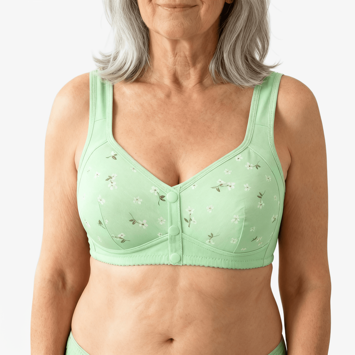 DaisyBra – Wireless Front Closure Comfort Bra Light green