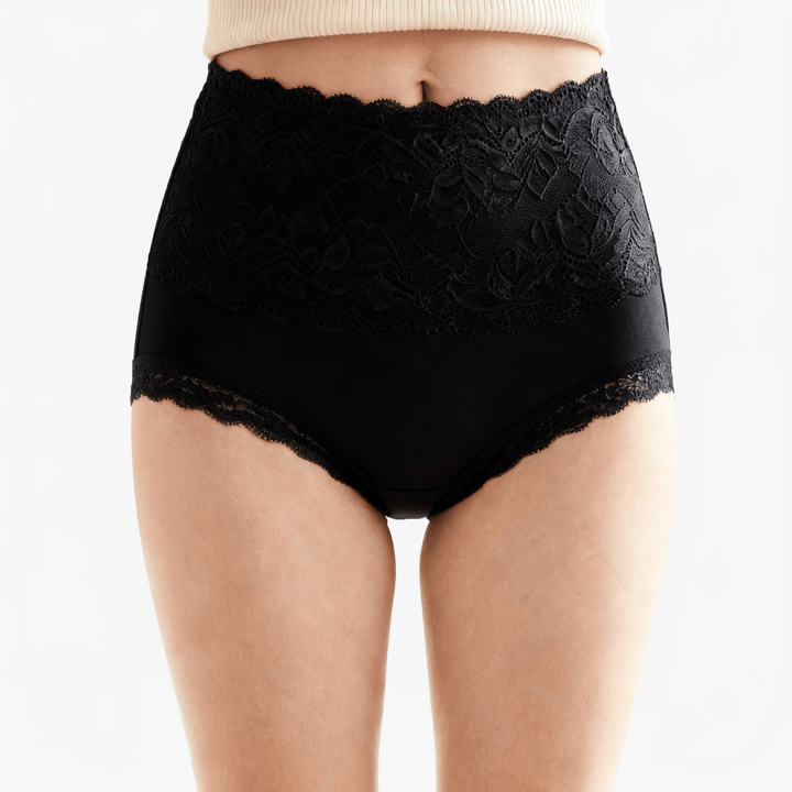Lunelle – Floral Lace High-Waist Briefs 3-Pack Black
