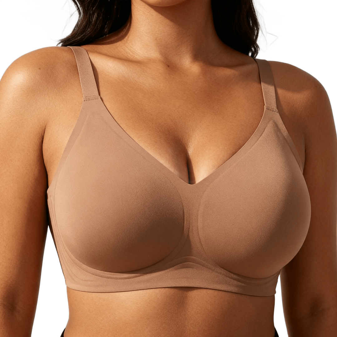 Veluna – Wireless Jelly Strip Bra for All Day Comfort Light brown / S / 1 piece