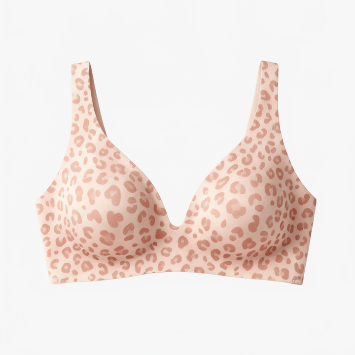 Veluna – Seamless Deep V Wireless Lift Bra Nude Pink