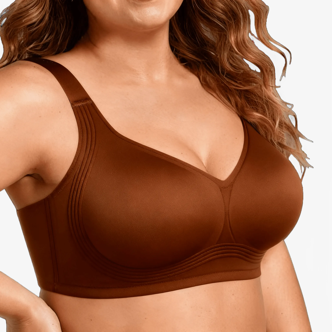 JelliShape - Women's 4 Layer 360° Jelly Strips Wireless Bra Coffee
