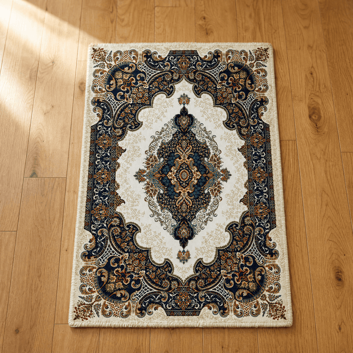 Persara – Vintage Persian Area Rug White / 16" × 24"
