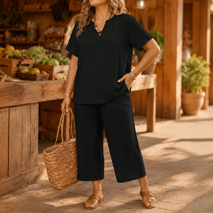 Rivelle – Women's Relaxed Plus-Size Two-Piece Set Black /
