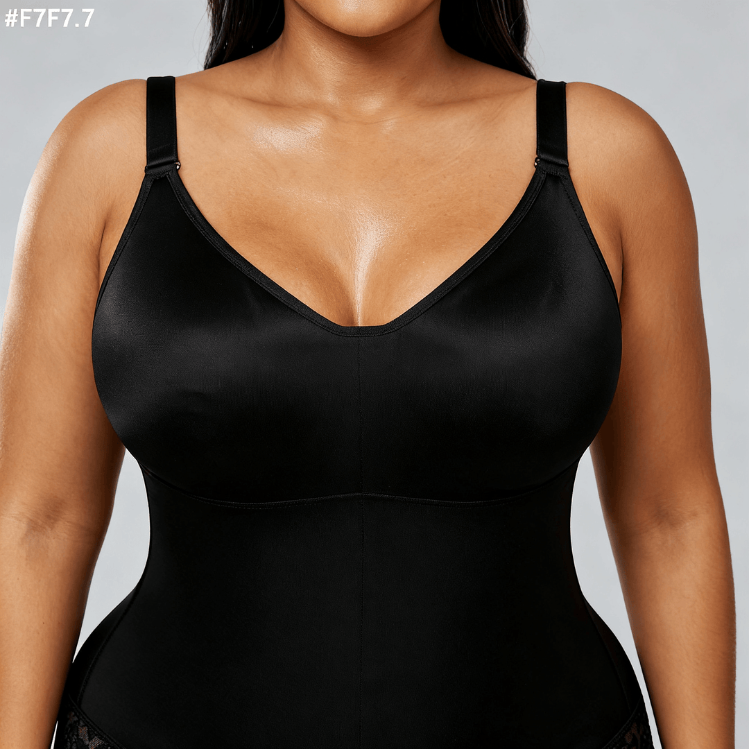 Sculptessa – Zip-Up Tummy Control Shapewear Bodysuit Black / S