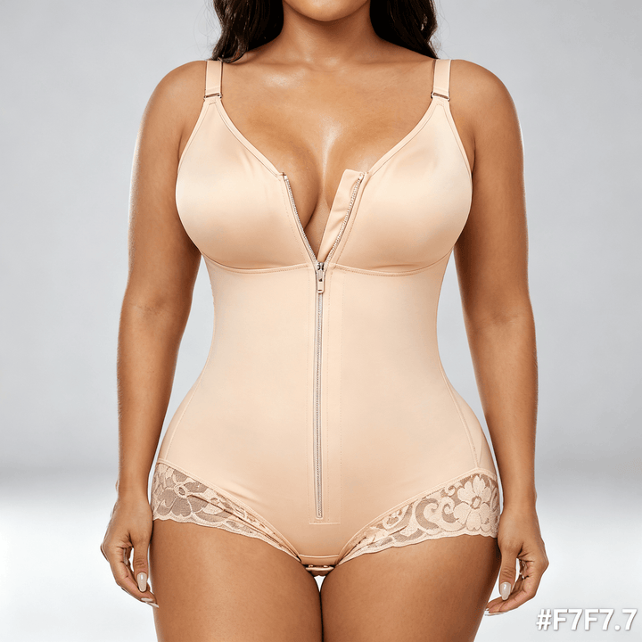 Sculptessa – Zip-Up Tummy Control Shapewear Bodysuit Nude / S