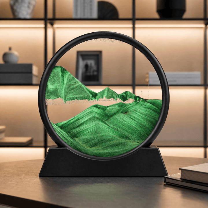 Serenitas – Sand Motion Art for Peace of Mind Green / Black