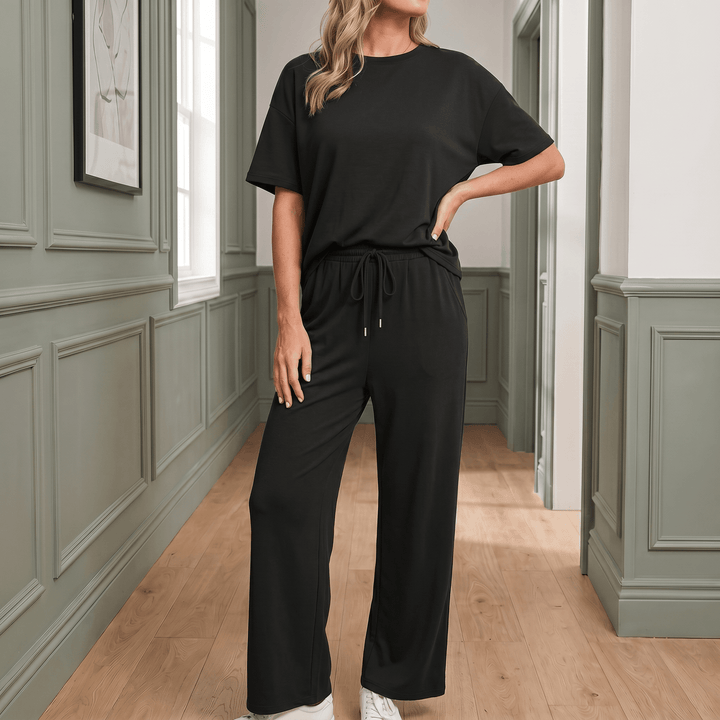 Sereva – Women's Soft Two-Piece Lounge Set Black /