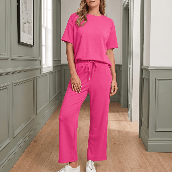 Sereva – Women's Soft Two-Piece Lounge Set Hot Pink /