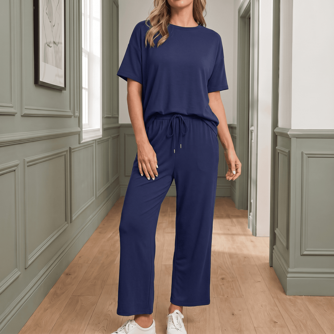 Sereva – Women's Soft Two-Piece Lounge Set Navy /