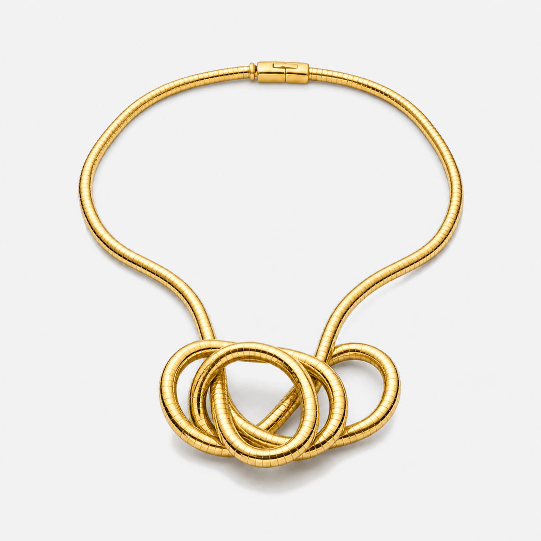 Serpina - Flexible Snake Necklace and Bracelet Set Gold