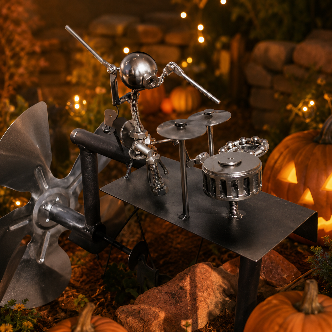 Windplayer – Metal Drummer Garden Stake