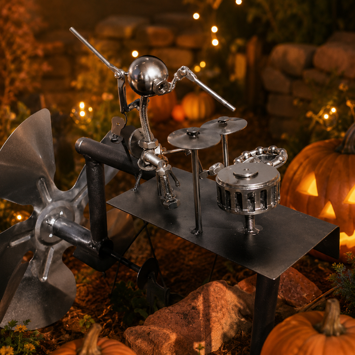 Windplayer – Metal Drummer Garden Stake