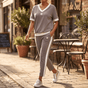 Ellara – Women's Contrast Trim V-Neck Pants Set