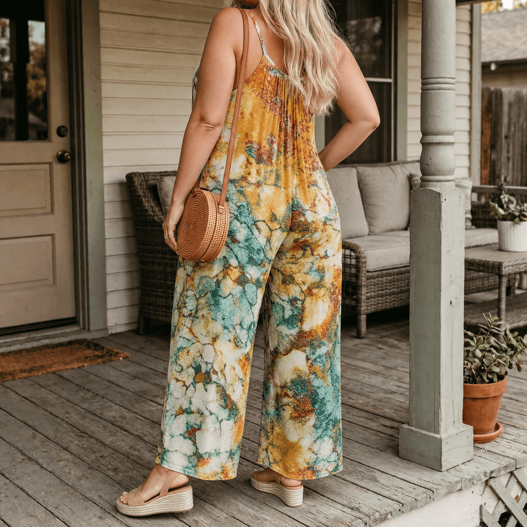 Sevella – Women's Wide-Leg Tie-Dye Jumpsuit Multicolored