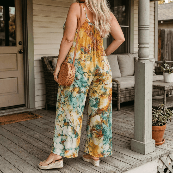Sevella – Women's Wide-Leg Tie-Dye Jumpsuit Multicolored