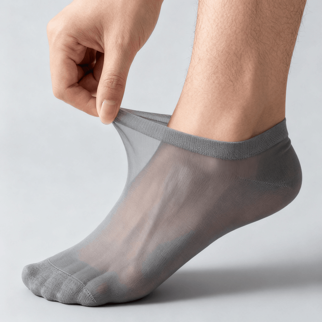 Silkara – Women's Ultra Sheer Non-Slip Invisible Socks Grey