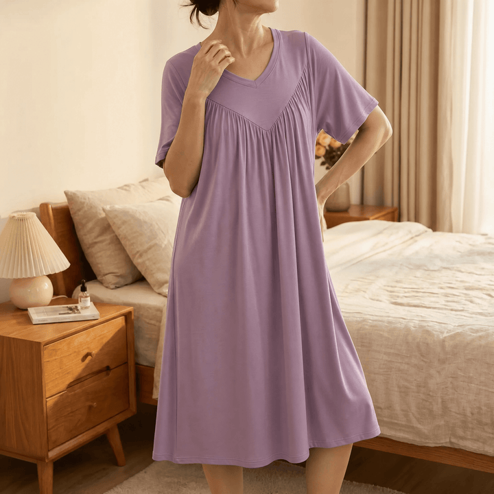 Softveil – Breathable Modal Sleep Dress for Women Purple