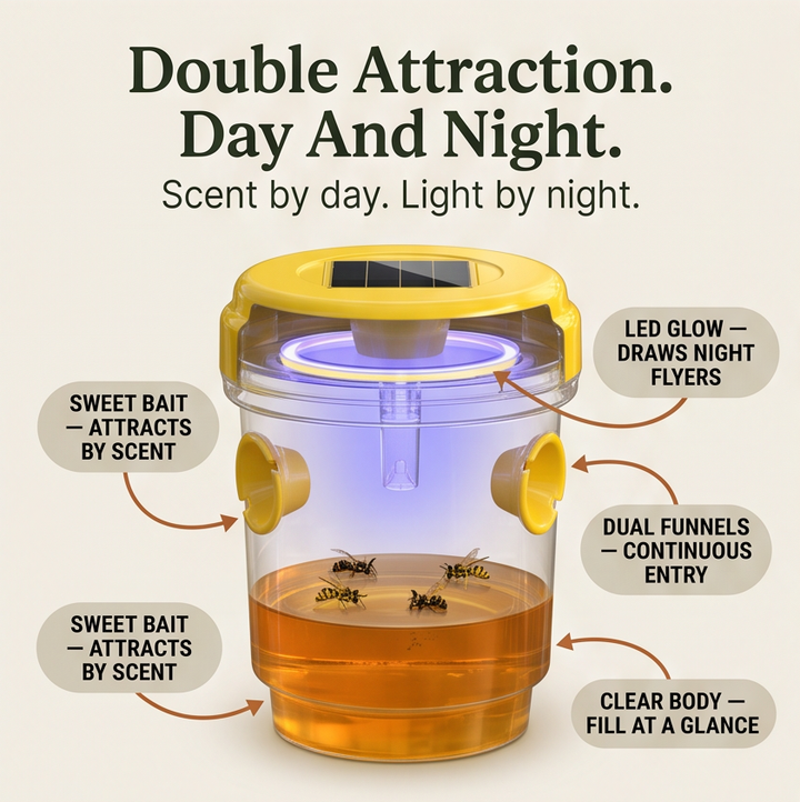 Waspora – Solar Wasp Trap with LED (2-Pack)