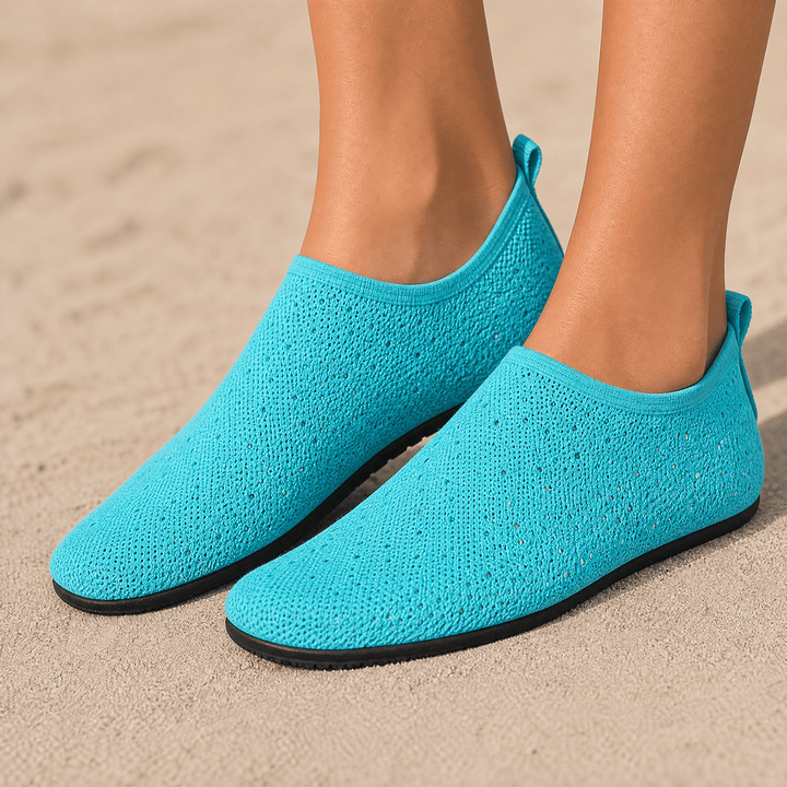 Sparkella – Rhinestone Slip-On Water Shoes Blue / 5