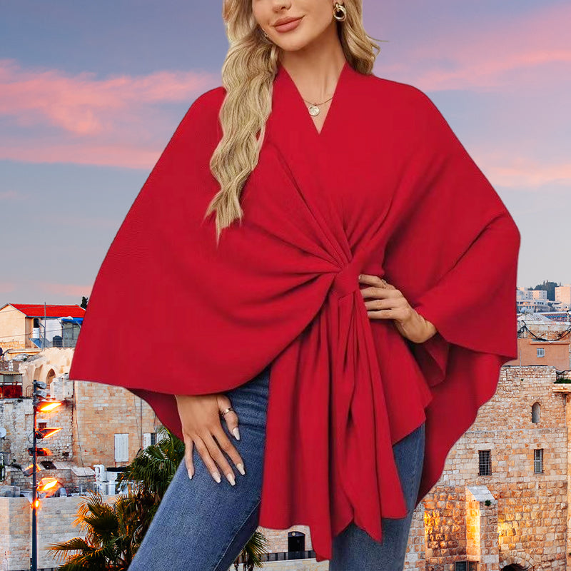 Aurelyn™ – Crossover Knit Wrap Shawl  (50% Off)