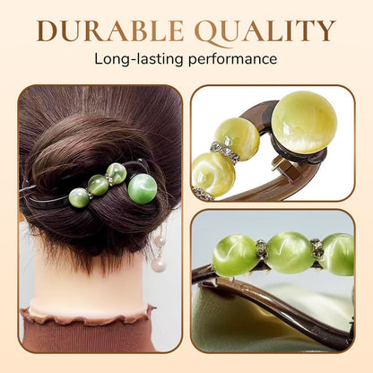 Perlune™ – 5 Cat's Eye Bead Twist Hair Clips (50% Off)