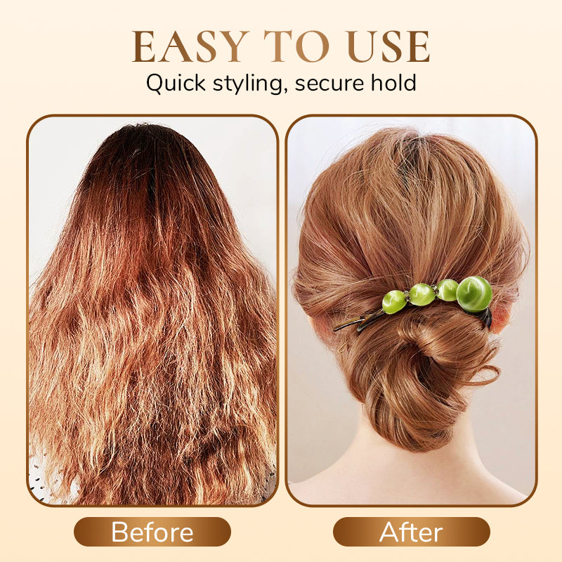 Perlune™ – 5 Cat's Eye Bead Twist Hair Clips (50% Off)