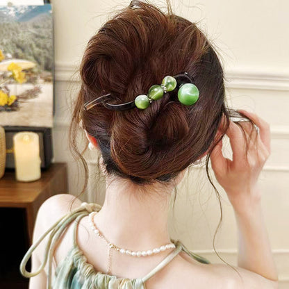 Perlune™ – 5 Cat's Eye Bead Twist Hair Clips (50% Off)
