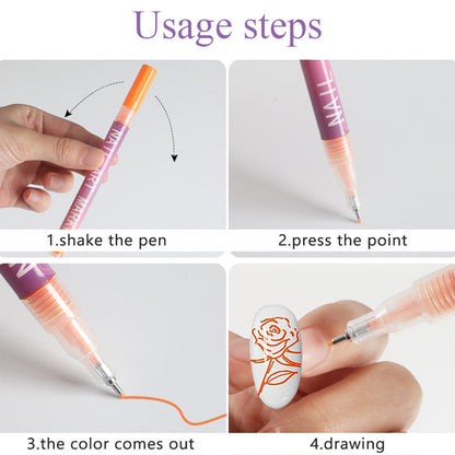 Vernisia™ – 12 Color Nail Art Fine Tip Pen Set