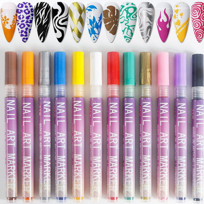 Vernisia™ – 12 Color Nail Art Fine Tip Pen Set