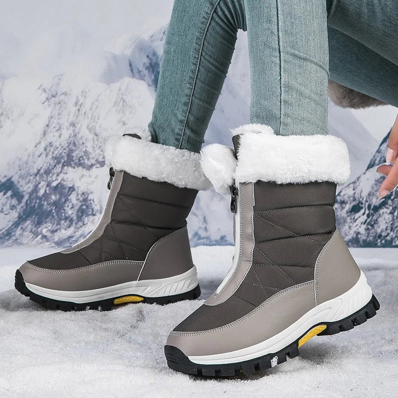 Snowlina – Plush-Lined Zip-Up Snow Boots