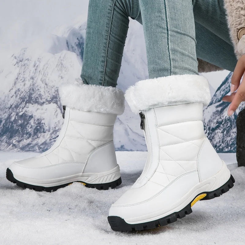 Snowlina – Plush-Lined Zip-Up Snow Boots