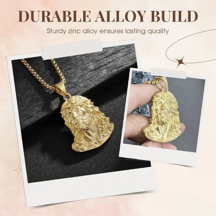 Faithly - Elegant Jesus Pendant Necklace, Gold or Silver