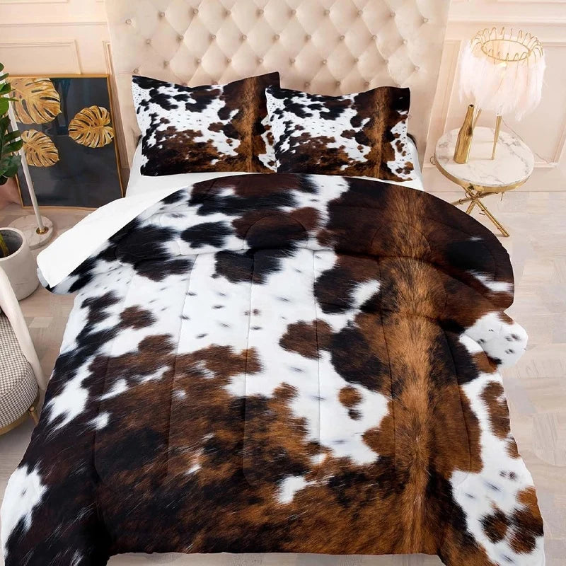 Ranchero Hide – Cow Print Quilted Duvet Cover Set