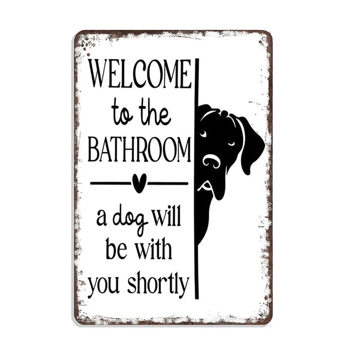 Peekaboo - Funny bathroom metal sign