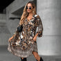 Vivara - Elegant V-Neck Printed Dress