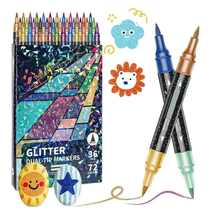 GlimmerDuo – Dual-Tip Glitter Acrylic Paint Markers