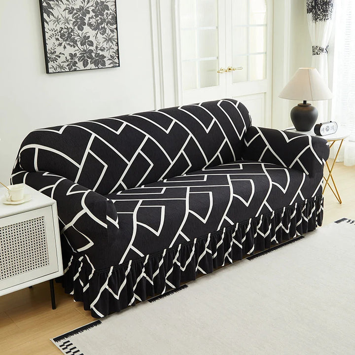 Wrapsody – High-Stretch Ruffled Skirt Sofa Slipcover