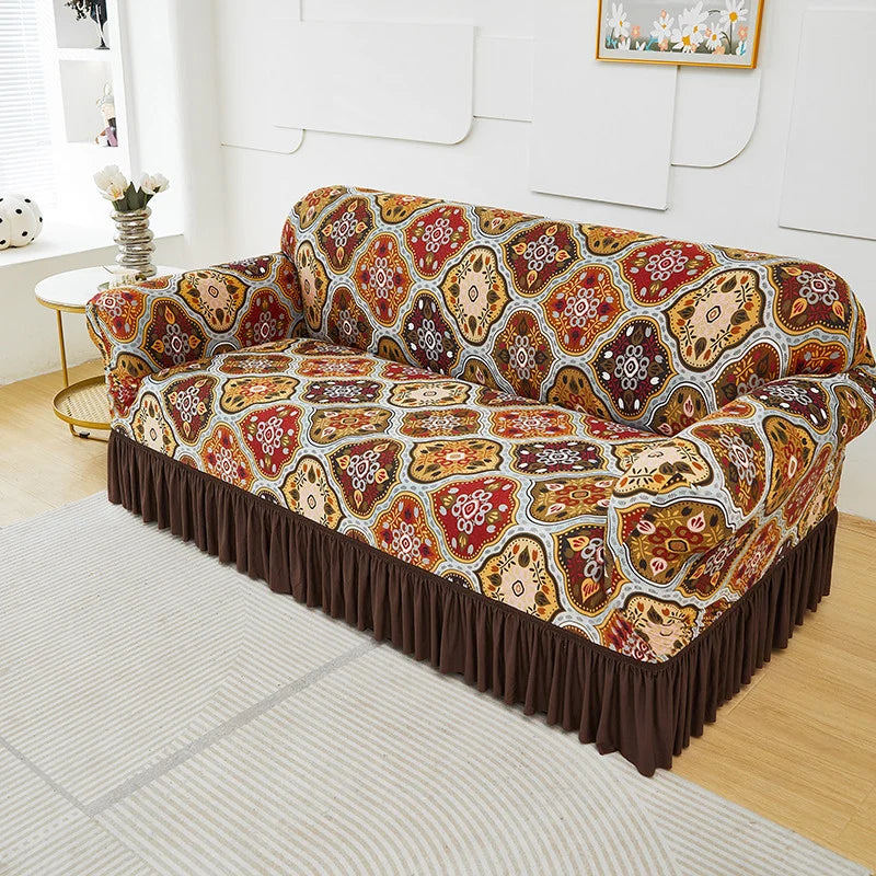 Wrapsody – High-Stretch Ruffled Skirt Sofa Slipcover