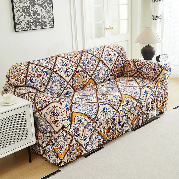 Wrapsody – High-Stretch Ruffled Skirt Sofa Slipcover