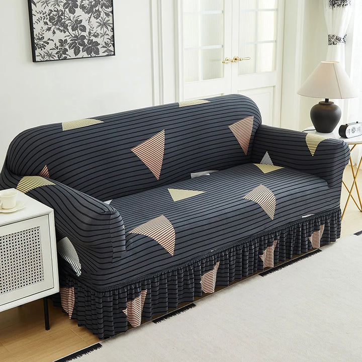Wrapsody – High-Stretch Ruffled Skirt Sofa Slipcover