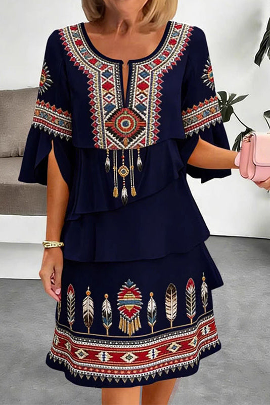 Wanderveil – Tiered Boho Print Maxi Dress