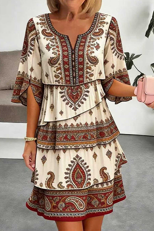 Wanderveil – Tiered Boho Print Maxi Dress