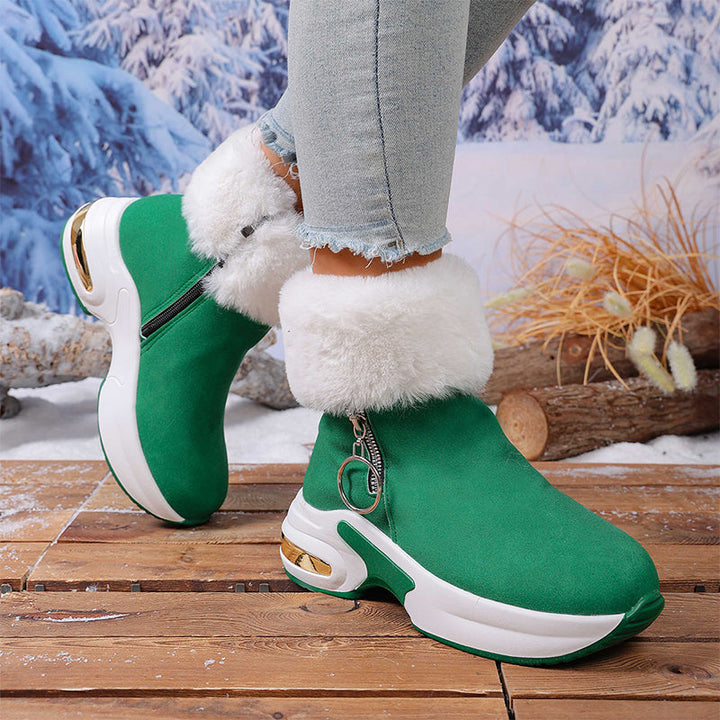 Snowvera – Plush-Lined Wedge Ankle Boots