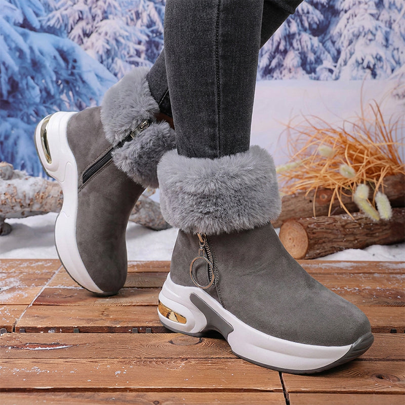 Snowvera – Plush-Lined Wedge Ankle Boots