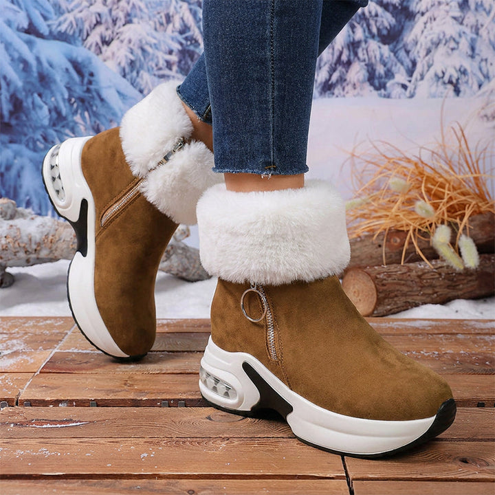 Snowvera – Plush-Lined Wedge Ankle Boots