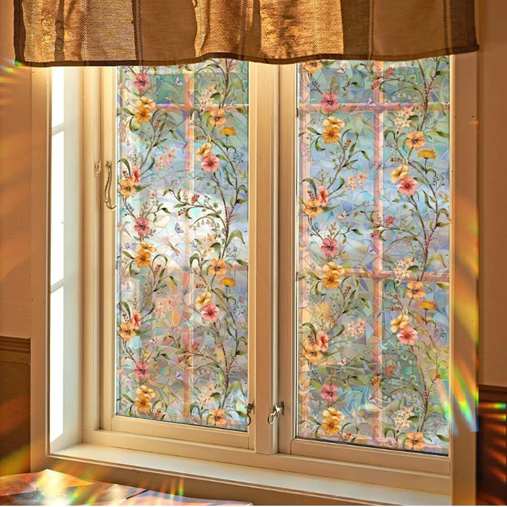 Lumiella – Embossed Floral Stained-Glass Window Film