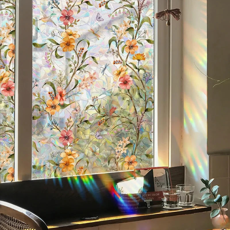 Lumiella – Embossed Floral Stained-Glass Window Film
