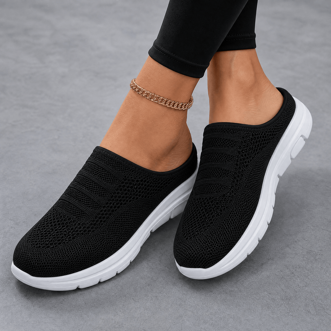 Stepvana – Breathable Air Cushion Slip On Mules for Women Black / 5.5
